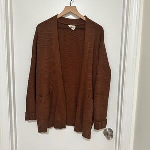 BETSEY'S BOUTIQUE SHOP | Brown  Knit Textured Cardigan Sweater